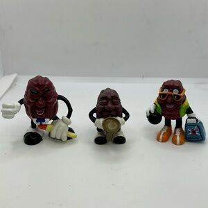 Raisin Character Figurine Trio - Purple and Black